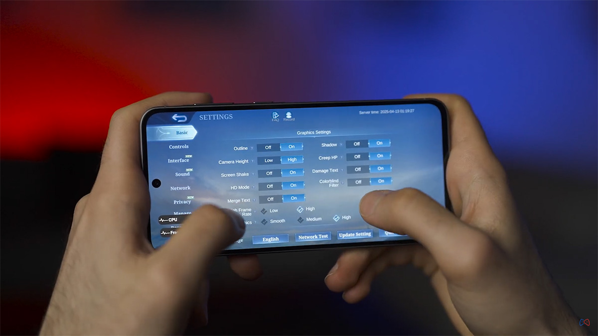 samsung a56 gaming test mobile legends setting تست گیمینگ گوشی Samsung A56