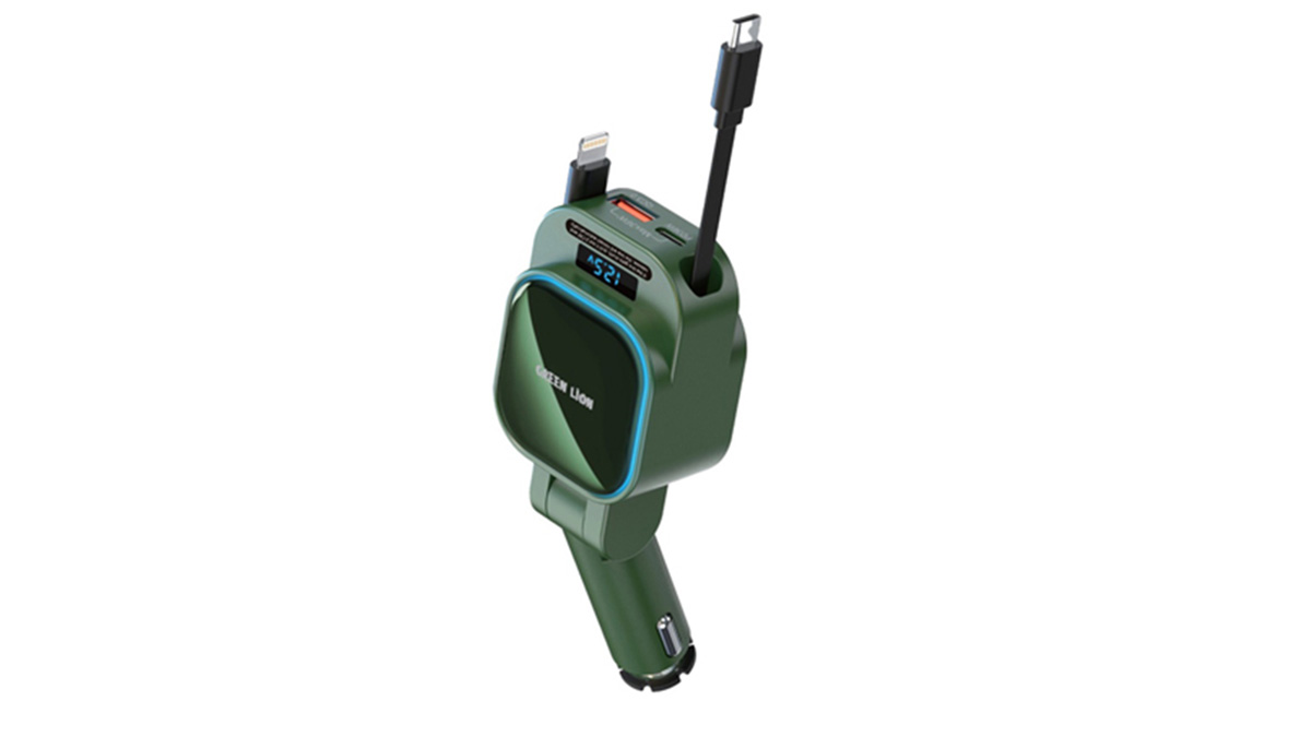 شارژر فندکی Green Lion Retractable 96W GN96WRCCGN