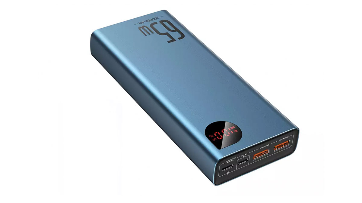 پاوربانک Baseus Adaman Metal Digital Display 65W با ظرفیت 20 هزار میلی آمپر ساعت