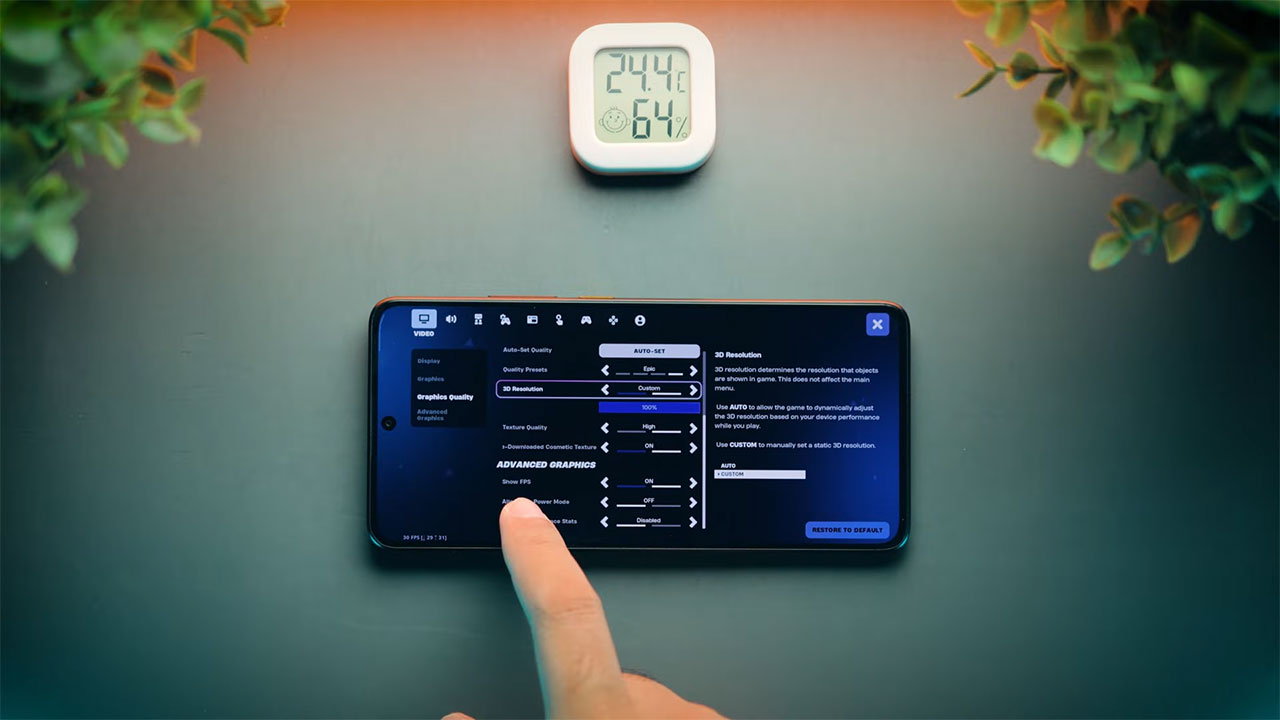 تست بازی Fortnite با گوشی Poco X7 Pro