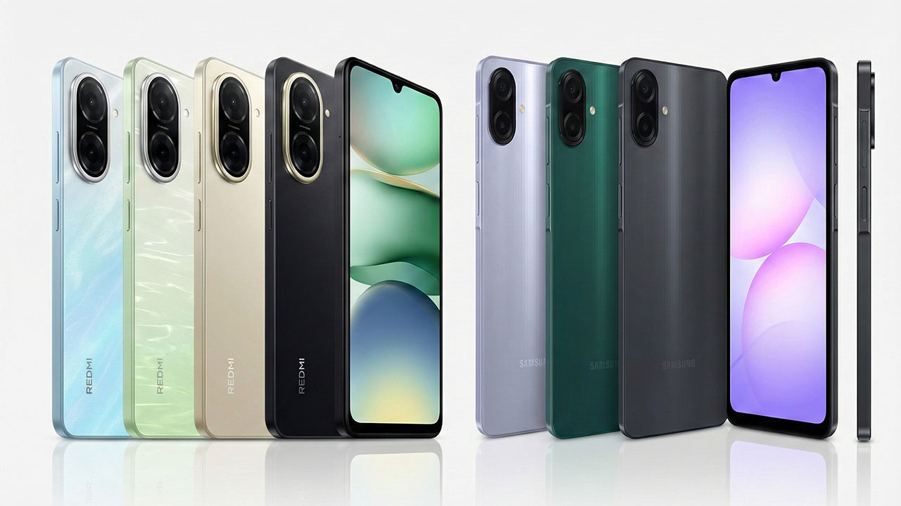 مقایسه طراحی A07 سامسونگ و Redmi A5 شیائومی