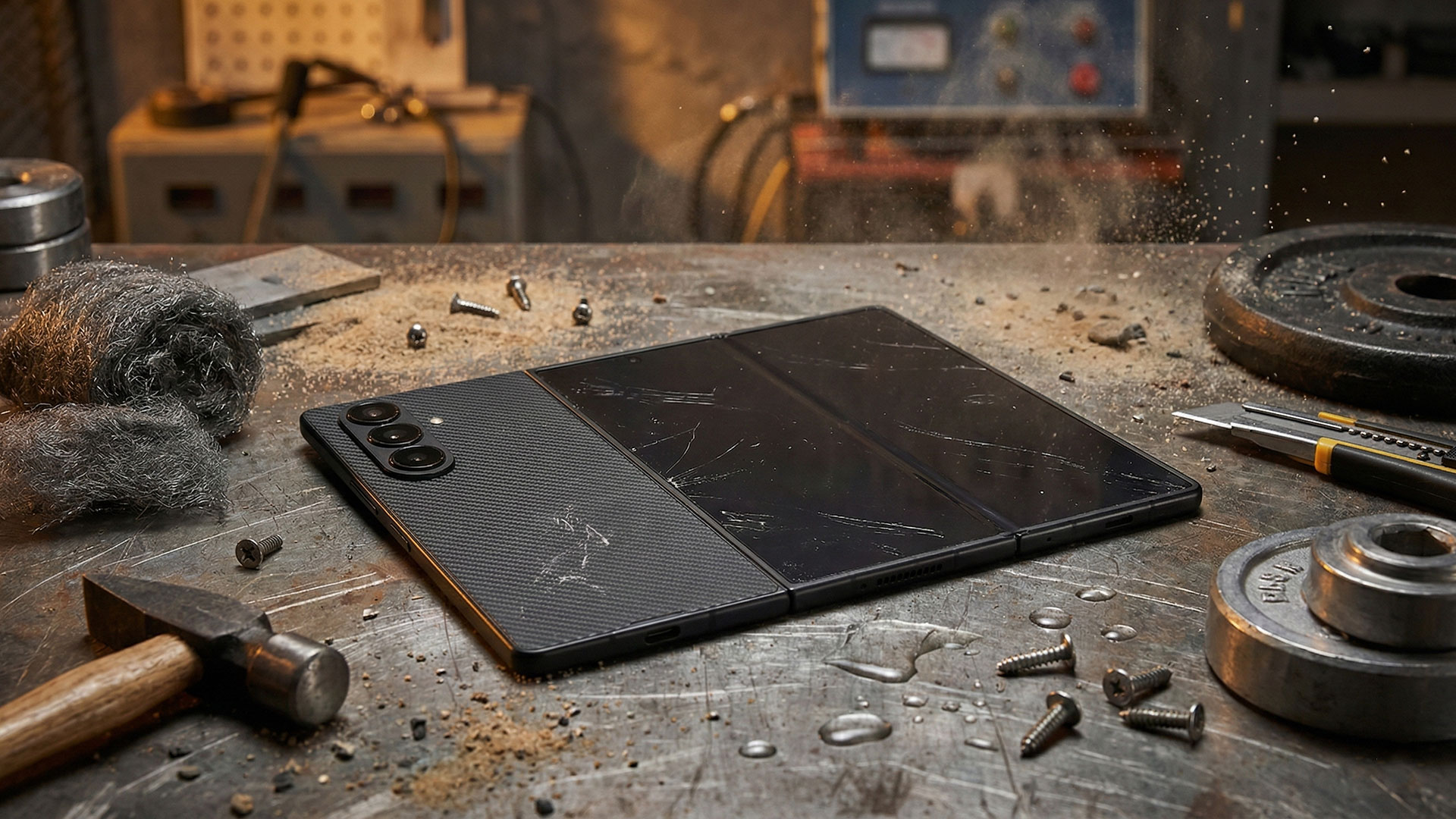 تست مقاومت گوشی Samsung Z Trifold