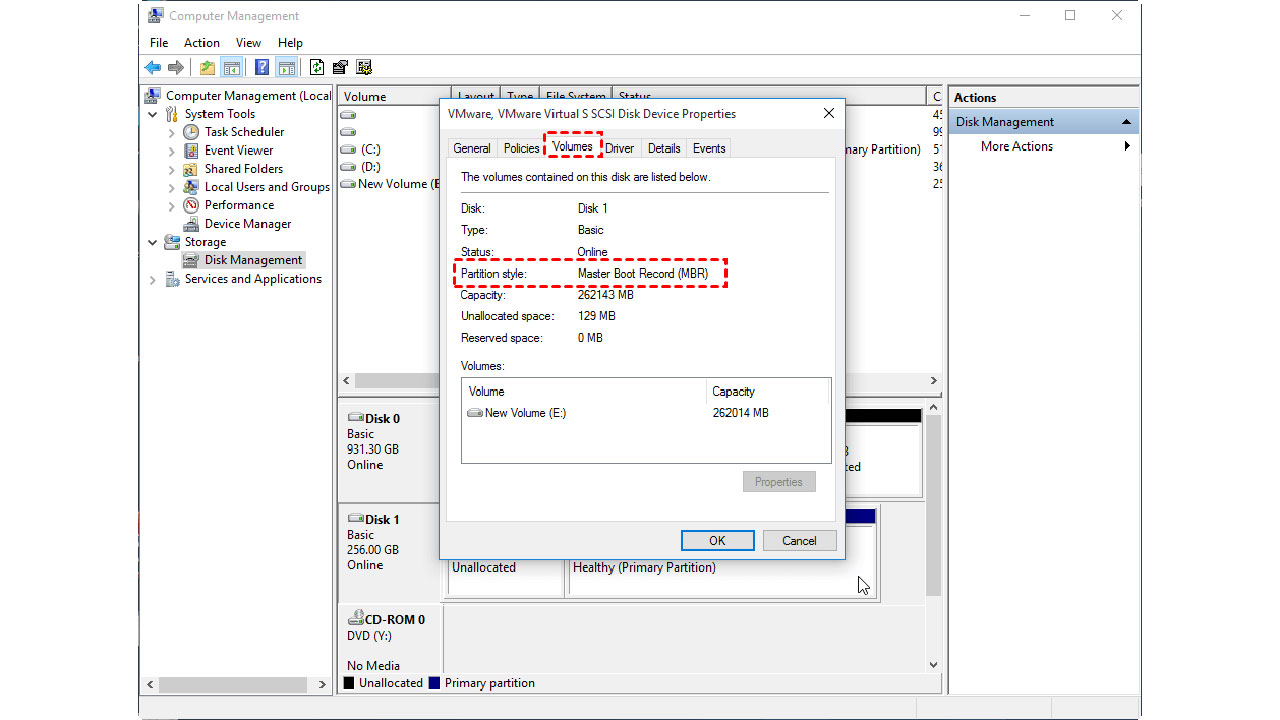 روش اول: استفاده از Disk Management (گرافیکی)