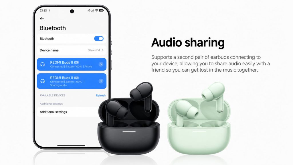 امکان اشتراک موسیفی در هندزفری Redmi Buds 8 شیائومی