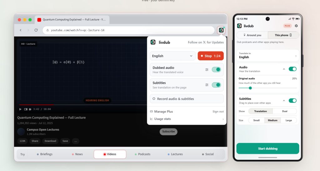 آموزش استفاده از LiveDub برای دوبله فارسی یوتیوب